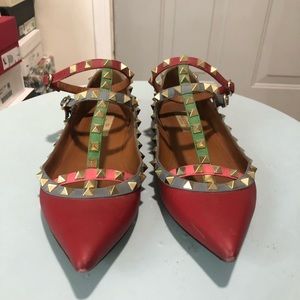 Valentino rockstuds flats Sz 38.5 pre-loved
